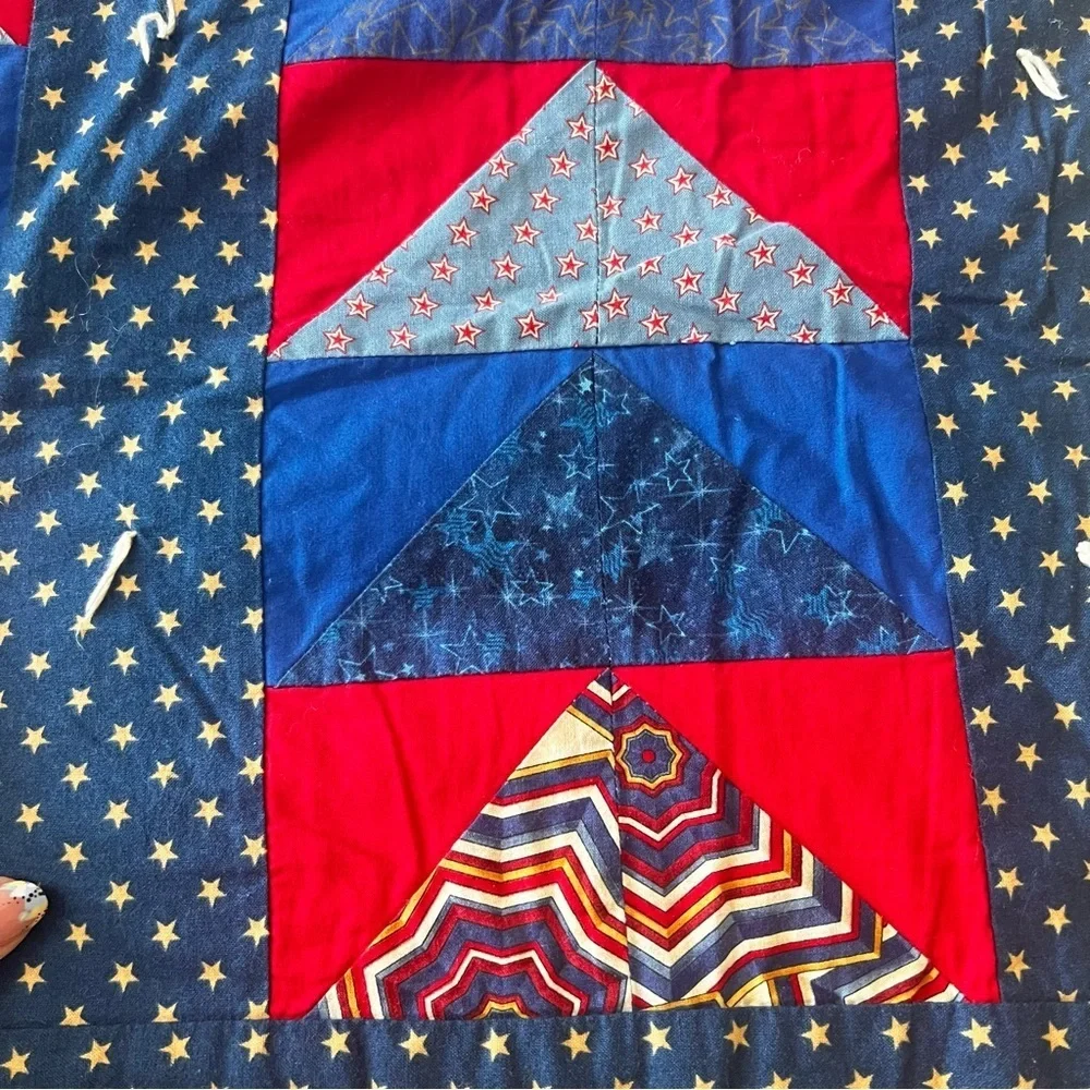 50”x40” New Handmade Patriotic Quilt, 100% Cotton.